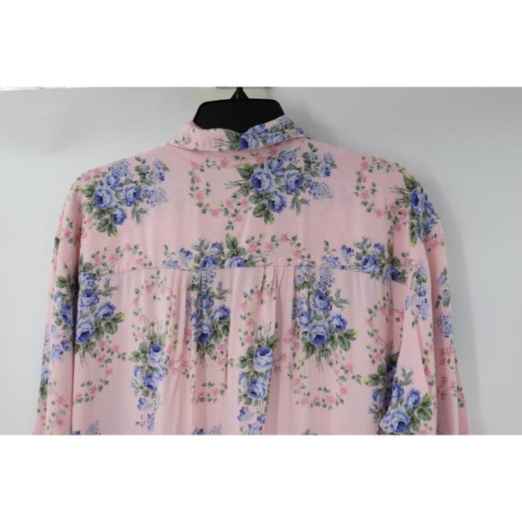 Victorias secret shirt dress women's M/L long sleeve floral button up lace trim - Picture 8 of 12